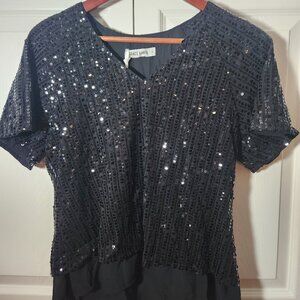 Holiday GRACE KARIN Women's Elegant Black Sequin Top (CL2834A24-01) size S NWT